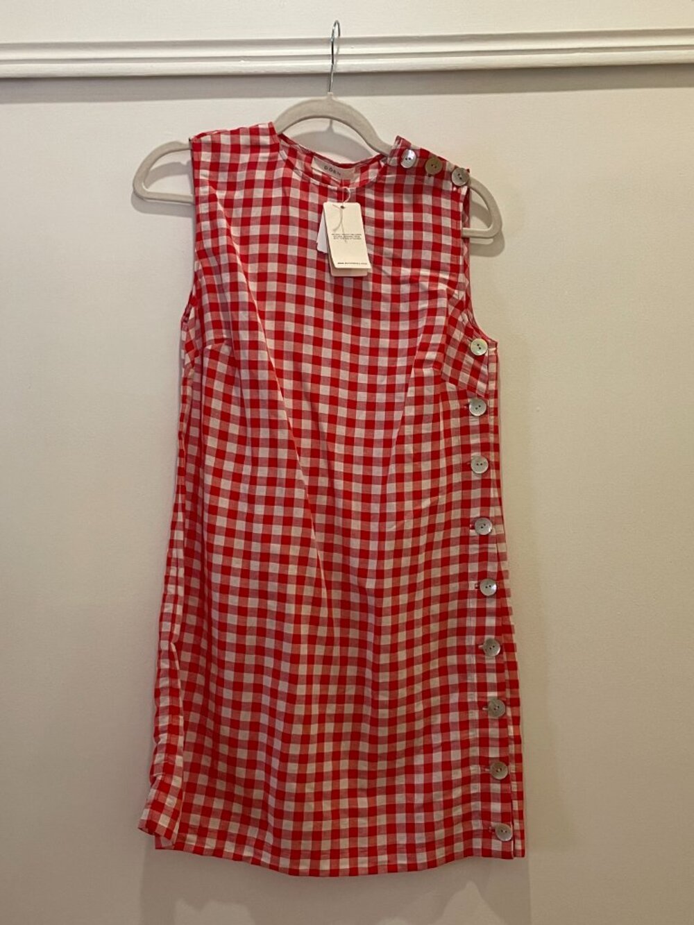 NWT DÔEN Coralie Dress in Scarlet Marilyn Gingham Size 4 - Picture 6 of 10